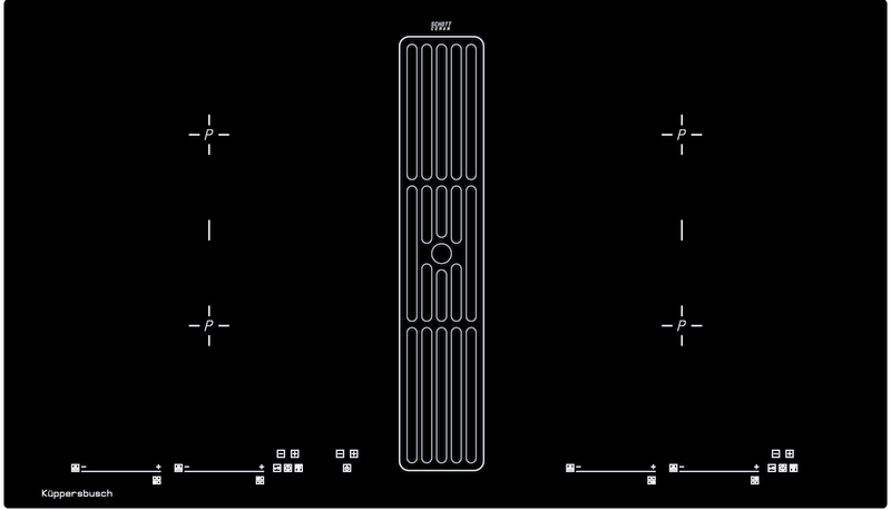 Индукционная варочная панель со встроенной вытяжкой Kuppersbusch KMI 8500.0 SR