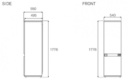 Встраиваемый холодильник  Bertazzoni REF603BBNPTC