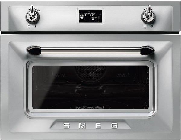 Компактный духовой шкаф с пароваркой Smeg SF4920VCX1