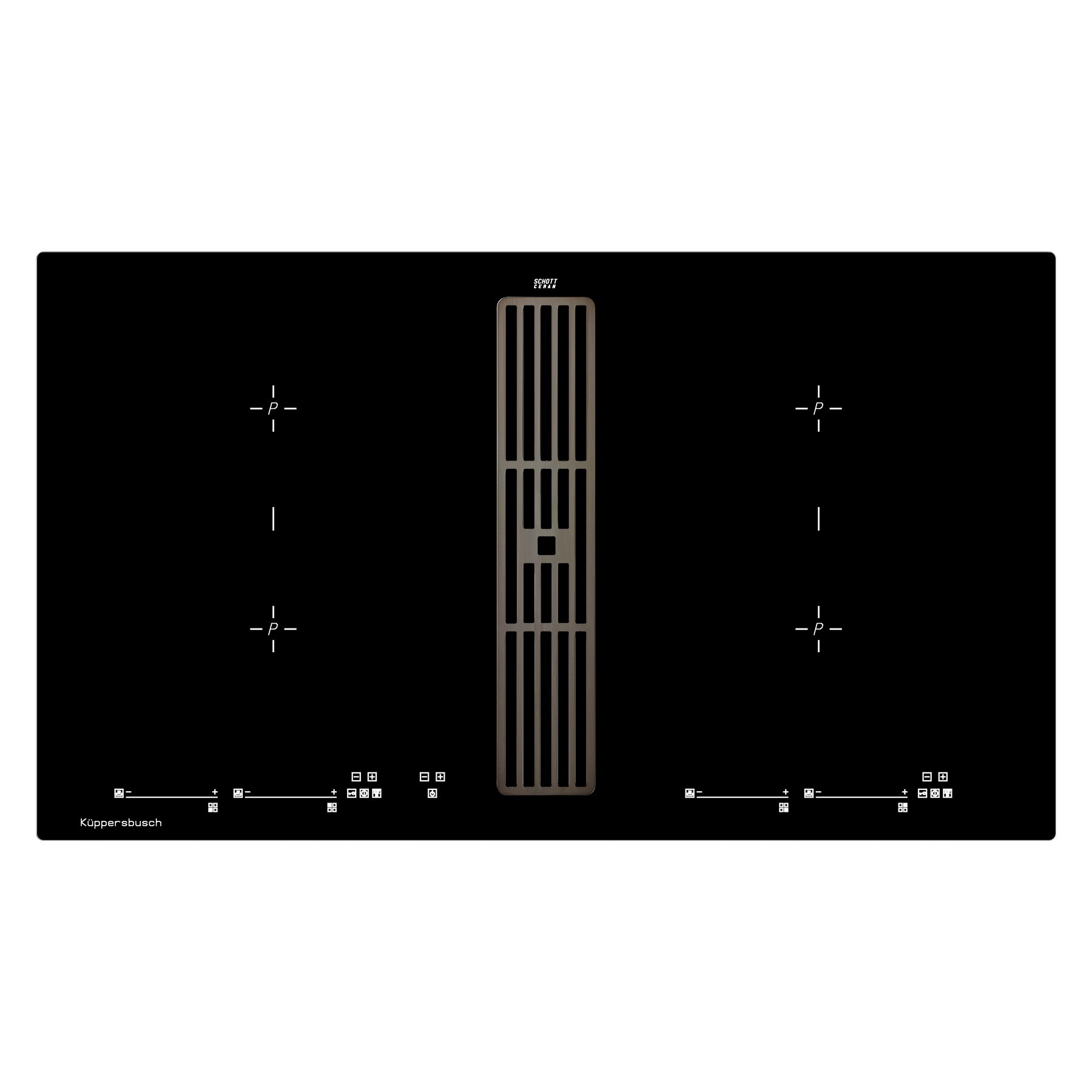 Индукционная варочная панель со встроенной вытяжкой Kuppersbusch KMI 9800.0 SR Black Chrome