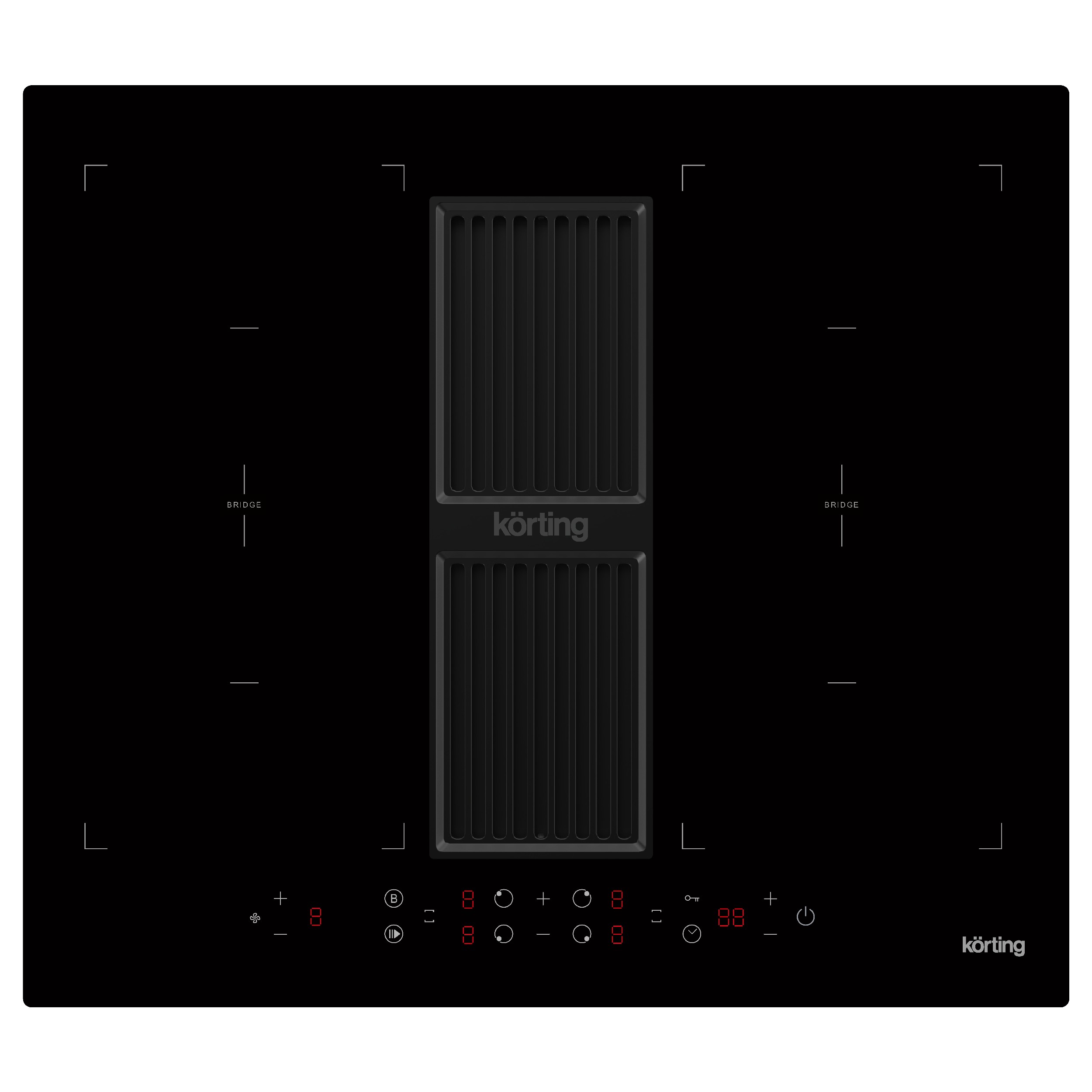 Индукционная варочная панель с вытяжкой Korting HIBH 68980 NB