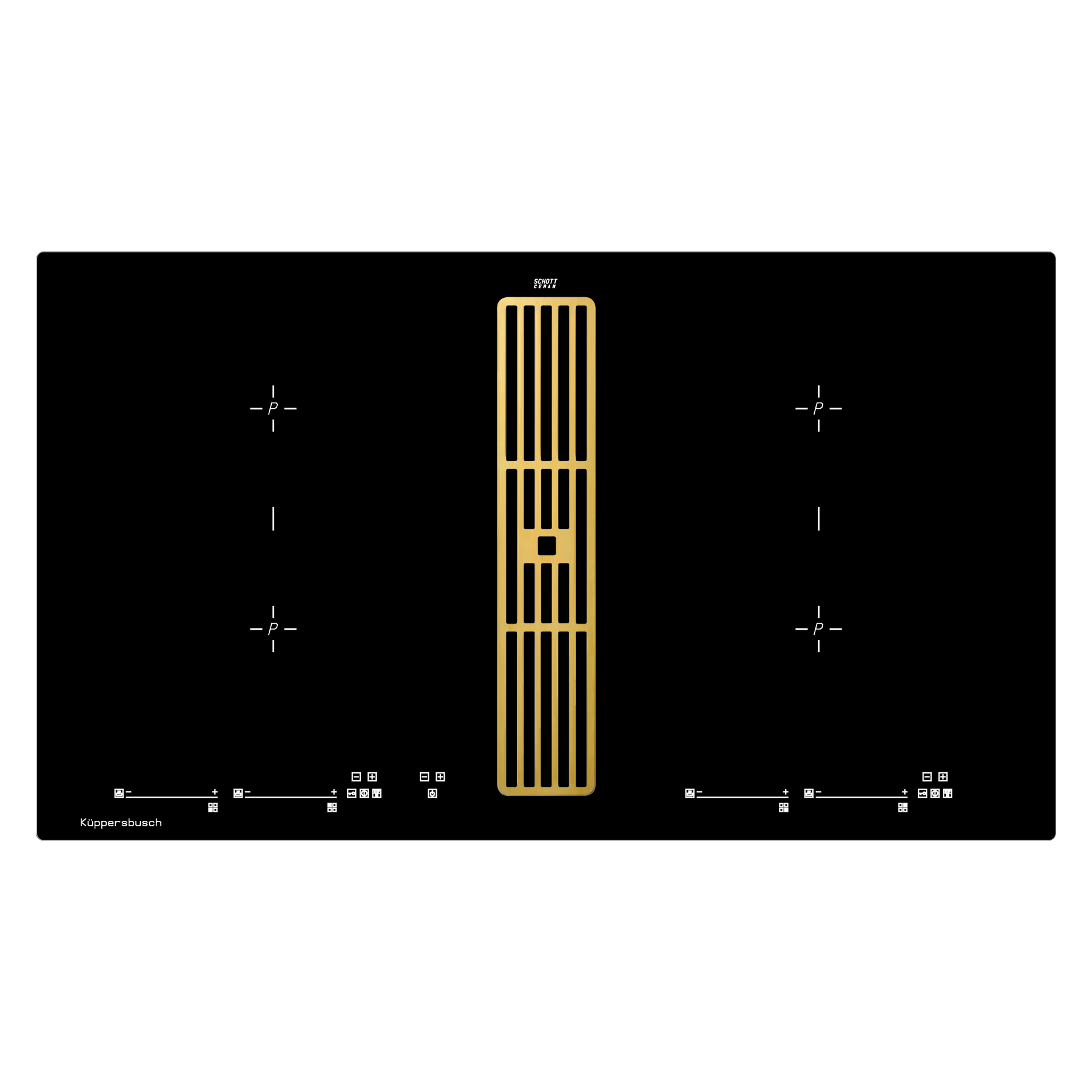 Индукционная варочная панель со встроенной вытяжкой Kuppersbusch KMI 9800.0 SR Gold