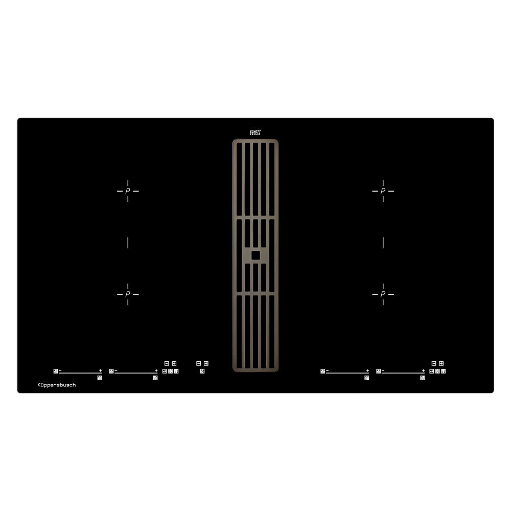 Индукционная варочная панель со встроенной вытяжкой Kuppersbusch KMI 9800.0 SR Black Chrome