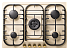 Газовая варочная панель ILVE HCB 70CN/AWG античный белый (ручки латунь)